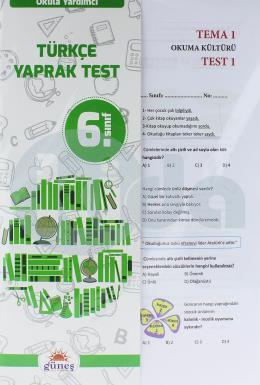 Güneş Yayın Dağıtım 6. Sınıf Türkçe Yaprak Test
