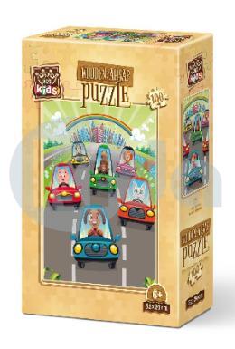 Art Kids Sevimli Sürücüler 100 Parça Ahşap Puzzle