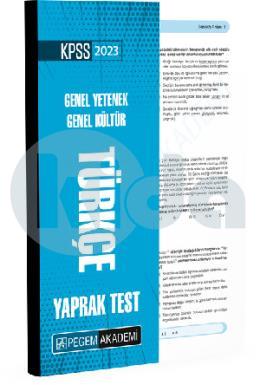 Pegem 2023 KPSS Genel Yetenek Genel Kültür Türkçe Yaprak Test