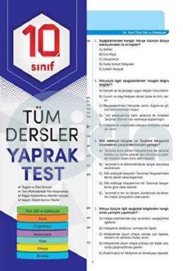 Element 10.Sınıf Tüm Dersler Yaprak Test