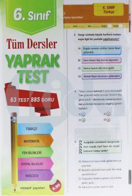 Element 6. Sınıf Tüm Dersler Yaprak Test