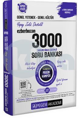 2025 Pegem KPSS GYGK Ezberbozan 3000 Tamamı Çözümlü Soru Bankası